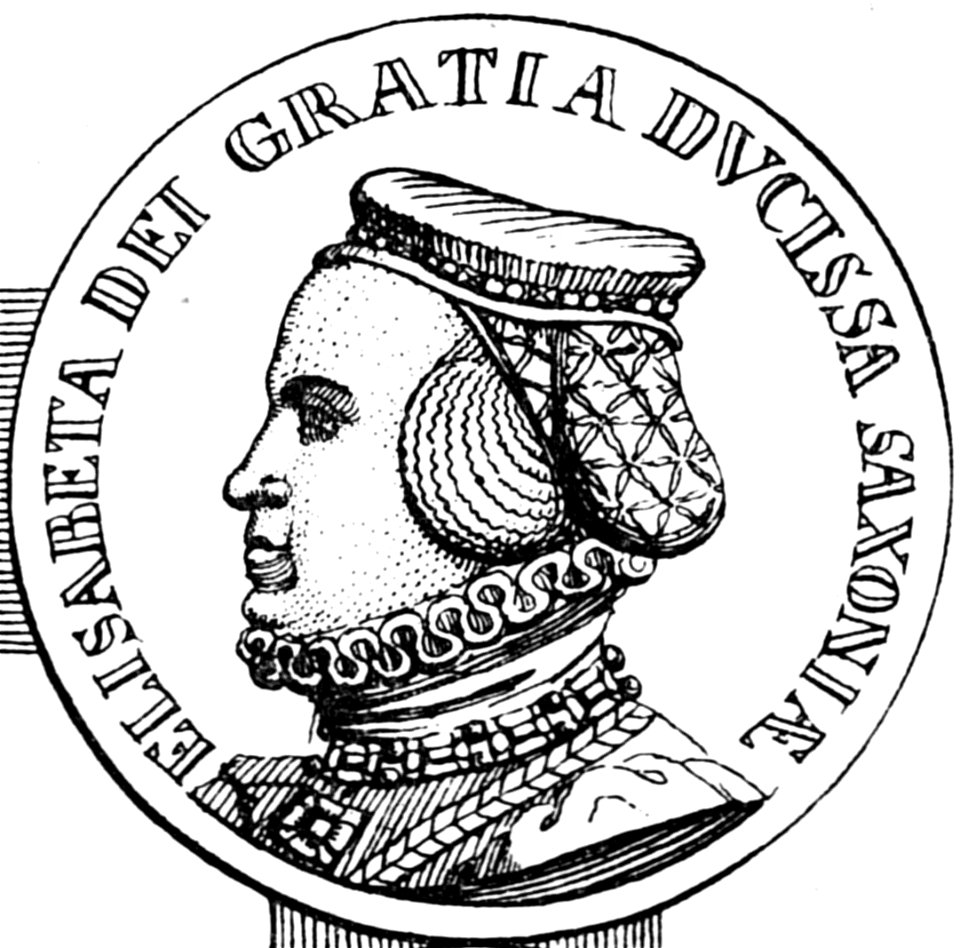 Illustrierte Geschichte d. sächs. Lande Bd. II Abt. 1 - 092 - Medaillen des Herzogs Johann Friedrich und seiner Gattin Elisabeth (cropped)