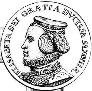 Illustrierte Geschichte d. sächs. Lande Bd. II Abt. 1 - 092 - Medaillen des Herzogs Johann Friedrich und seiner Gattin Elisabeth (cropped)