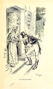 Illustration by C E Brock for Pride and Prejudice - She held out her hand