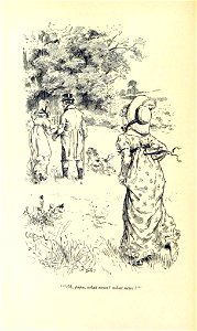 Illustration by C E Brock for Pride and Prejudice - Oh, papa, what news what news