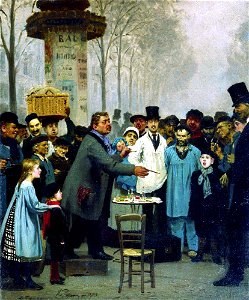 Ilya-Y.-Repin-A-Novelties-Seller-in-Paris. Free illustration for personal and commercial use.