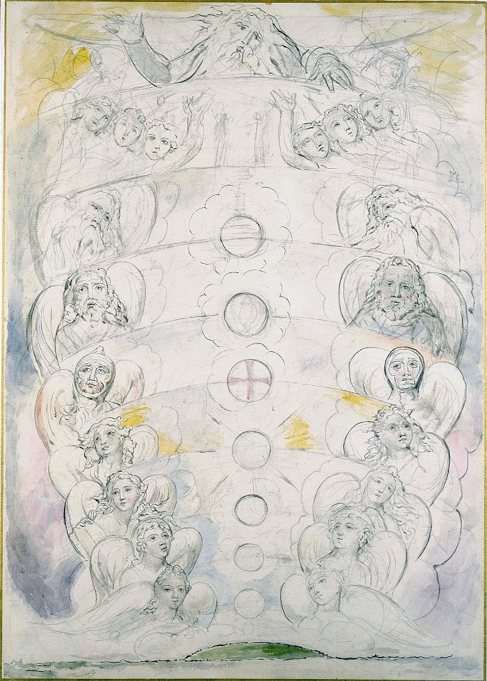 Illustrations to Dante's Divine Comedy object 100 Butlin 812-97 The Vision of the Deity from Whom Proceed the Nine Spheres