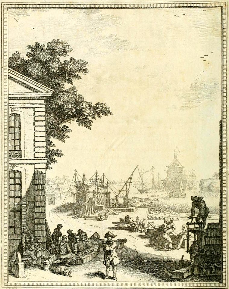 Illustration pour Traite de construction des vaisseaux Image de chantier naval