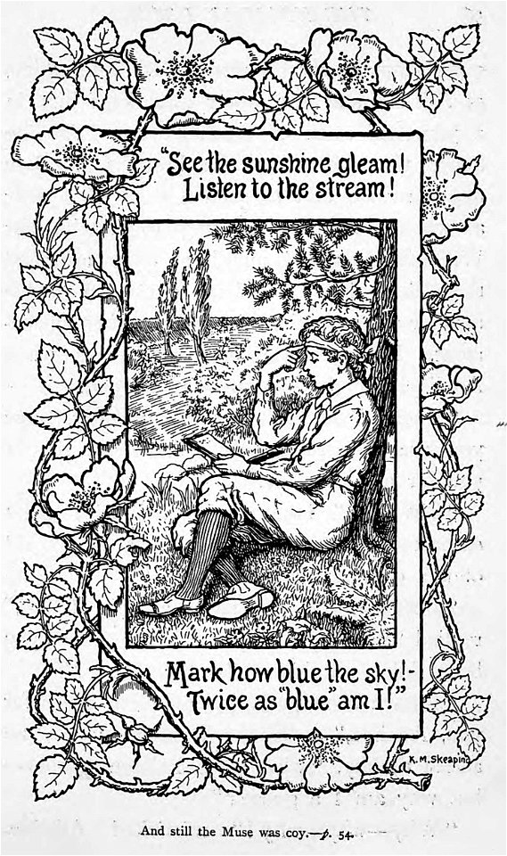 Illustrations by K. M. Skeaping for the Holiday Prize by E. D. Adams-pg-054-And still the muse was coy