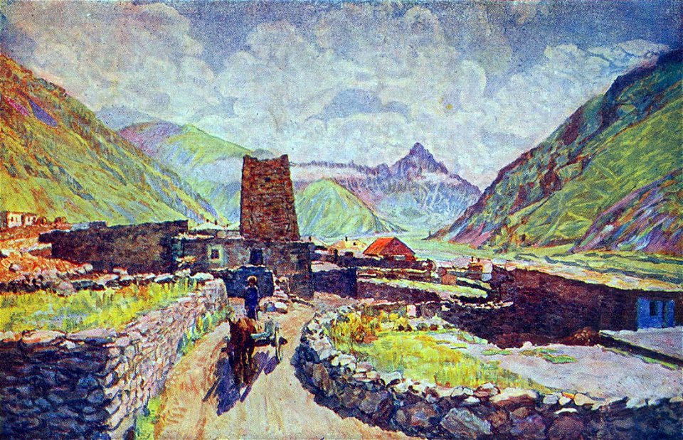 Ilya Mashkov - Georgia. View of Mount Kabardzhino and Village
