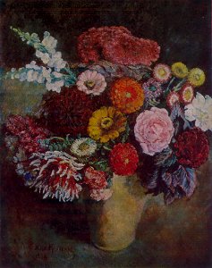 Ilya Mashkov - Bouquet on a dark background