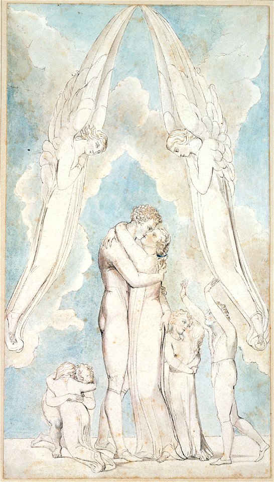 Illustrations to Robert Blair's The Grave , object 17 The Meeting of a Family in Heaven