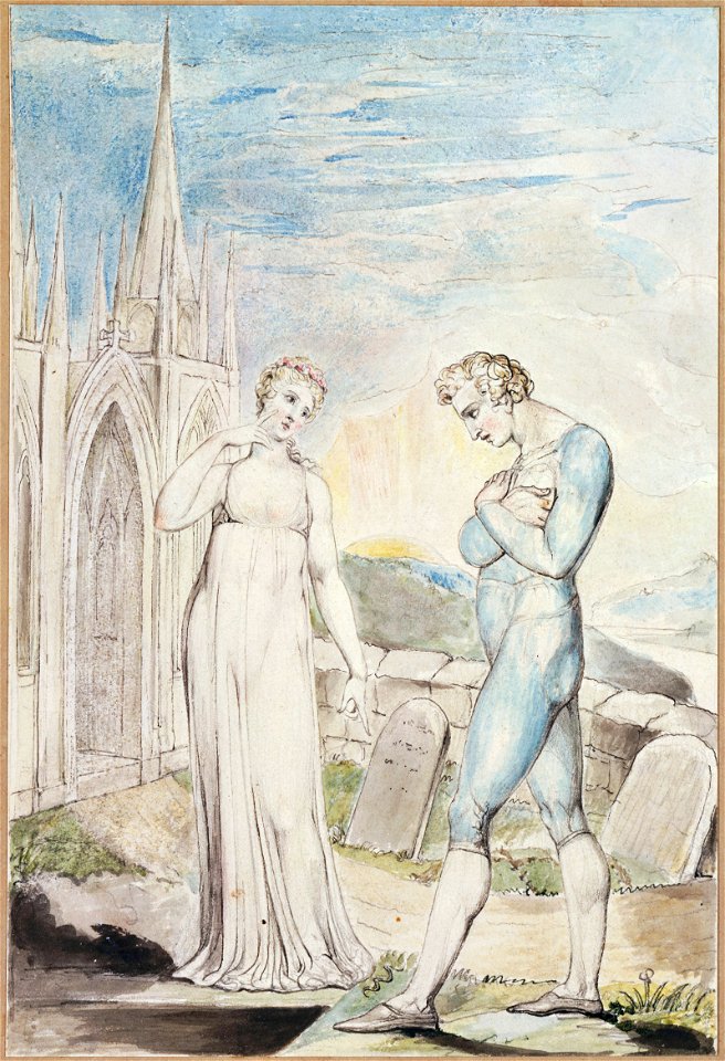 Illustrations to Robert Blair's The Grave , object 7 Whilst Surfeited Upon Thy Damask Cheek