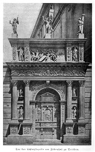 Illustrierte Geschichte d. sächs. Lande Bd. II Abt. 1 - 211 - Tor der Schloßkapelle. Free illustration for personal and commercial use.