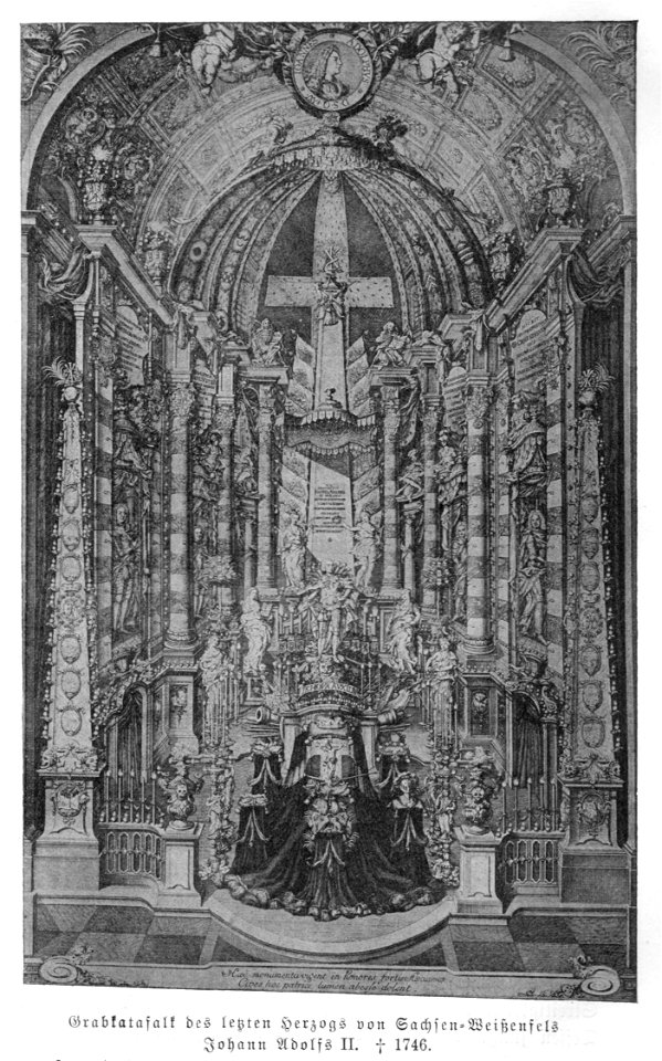 Illustrierte Geschichte d. sächs. Lande Bd. II Abt. 1 - 353 - Grabkatafalk Johann Adolfs II