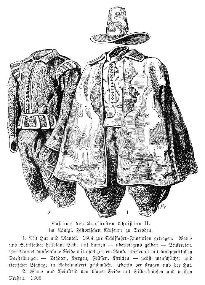 Illustrierte Geschichte d. sächs. Lande Bd. II Abt. 1 - 249 - Kostüme des Kurfürsten Christian II