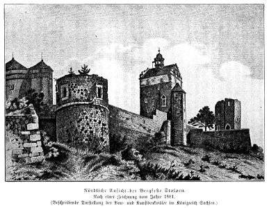 Illustrierte Geschichte d. sächs. Lande Bd. II Abt. 1 - 083 - Bergfeste Stolpen. Free illustration for personal and commercial use.