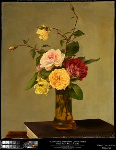 Imitator of Henri Fantin-Latour - Roses in a Vase - 1955.733 - Clark Art Institute