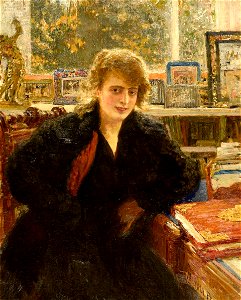 Ilya Repin - Portrait of Mrs. Rivoir. Free illustration for personal and commercial use.