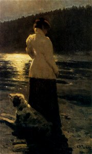 Ilya Repin Moonlit night Zdravnyovo. Free illustration for personal and commercial use.