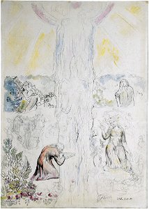 Illustrations to Dante's Divine Comedy, object 101 Butlin 812-98 Dante in the Empyrean Drinking at the River of Light