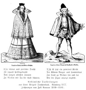 Illustrierte Geschichte d. sächs. Lande Bd. II Abt. 1 - 233 - Kostümliche Darstellungen. Free illustration for personal and commercial use.