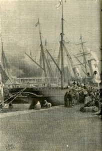 Imbarco di Emigranti dal porto di Genova a