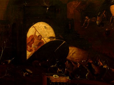 Imitator of Hieronymus Bosch (c. 1450-1516) - Christ Breaking Down the Gates of Hell - RCIN 406114 - Royal Collection