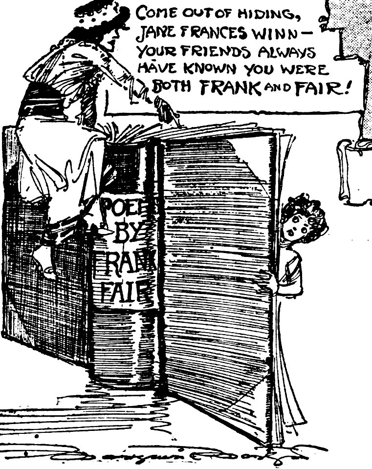Imaginative sketch by Marguerite Martyn of Jane Frances Winn in 1914