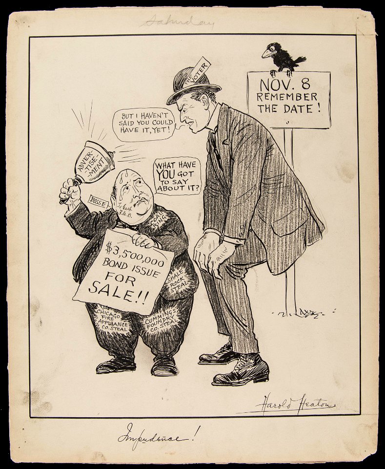 Impudence! (Mayor Busse, covered with scandals, confronted by voters in the upcoming election),... (NBY 5556)