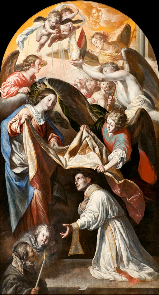 Imposición de la casulla a San Ildefonso - Antonio del Castillo