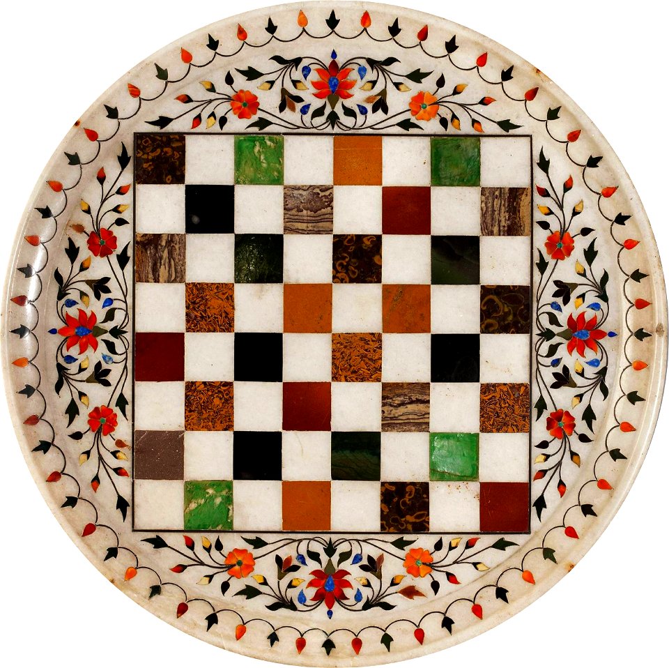India Marble tray with chessboard