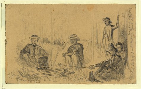 In the woods at Chancellorsville-Bivouac at night - EF. LCCN2004661926