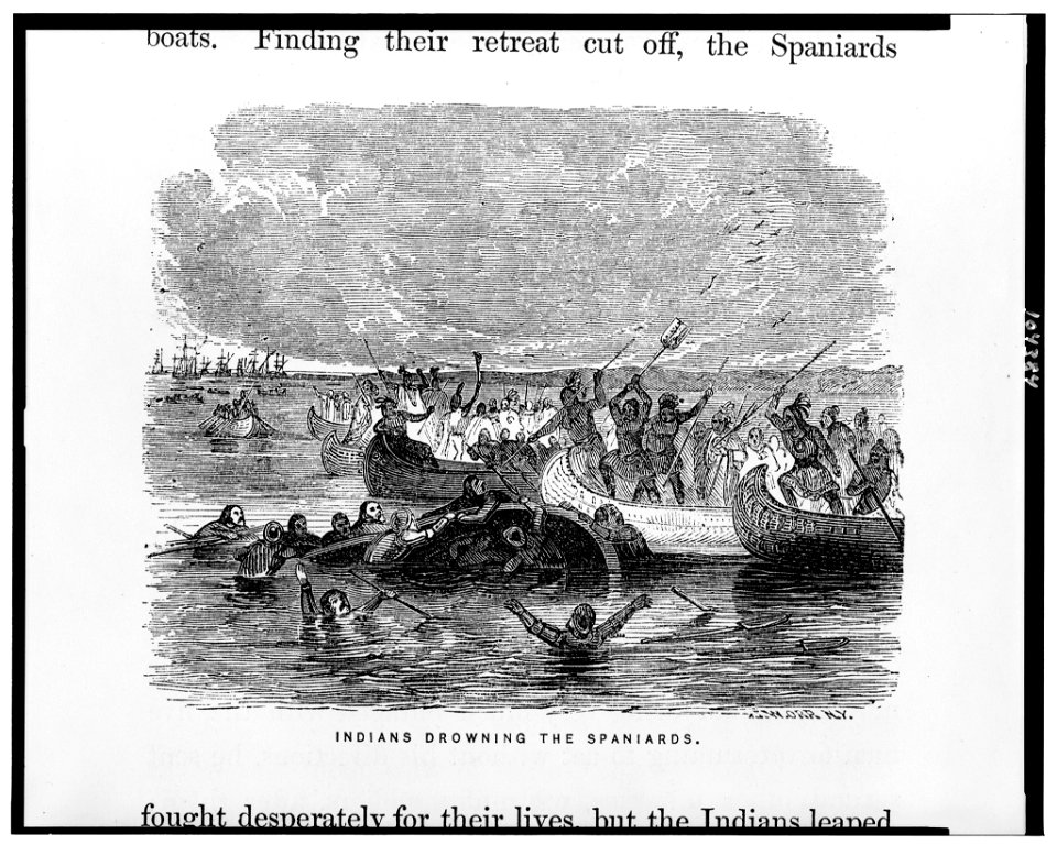 Indians drowning the Spaniards - J.W. Orr, N.Y. LCCN91794435