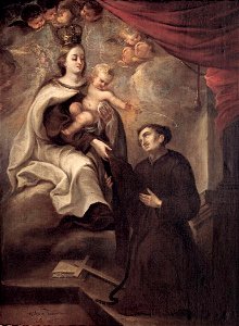 Imposición del escapulario de la Virgen del Carmen a San Simón Stock (Museo de Navarra)