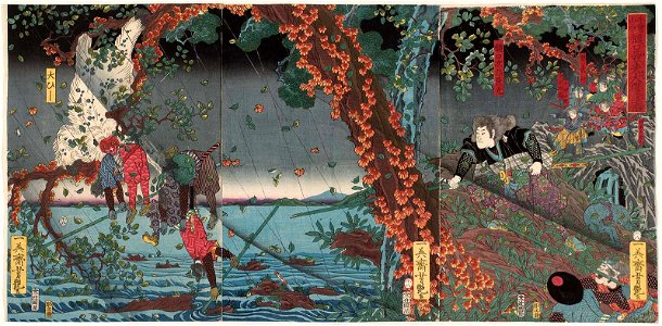 In the Kiso Mountains, Higuchi Kanemitsu Defeats a Giant Ape