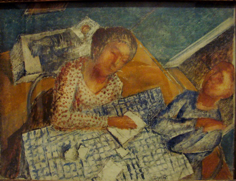 In the room by Petrov-Vodkin (1921, Paleev col)