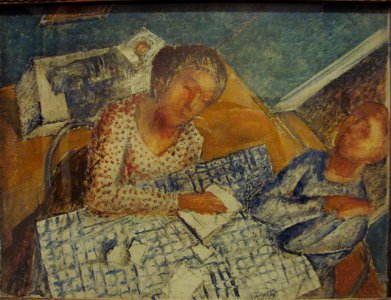 In the room by Petrov-Vodkin (1921, Paleev col)