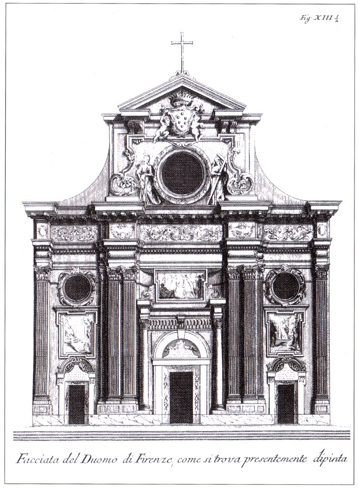 Incisione con la facciata del duomo nel 1733 di bernardo sansone grilli ...