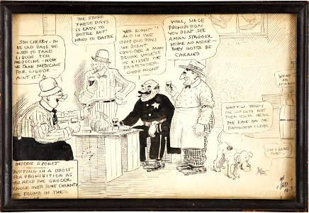 Indoor Sports - Putting In a Boost for Prohibition as You Help the Grocer Knock Over Some Chianti He Found in the Cellar