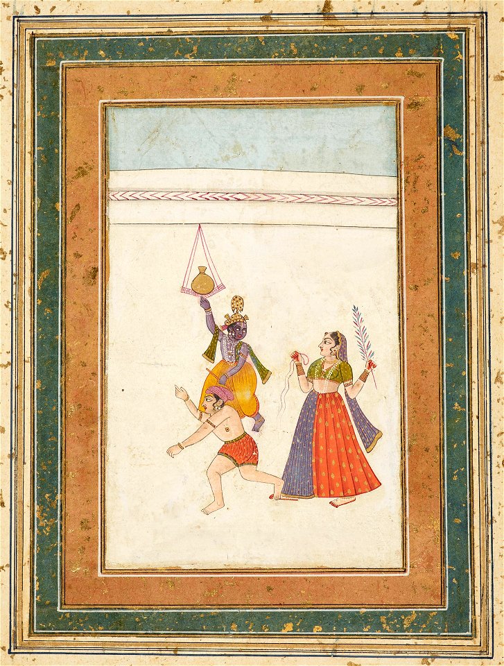 Indian School, late 18th century - Krishna as makhan chor (the butter thief). - RCIN 1005113.p - Royal Collection