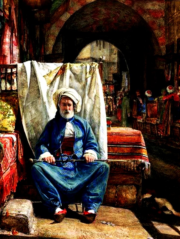 In the Bezestein, El Khan Khalil, Cairo, by John Frederick Lewis, 1860