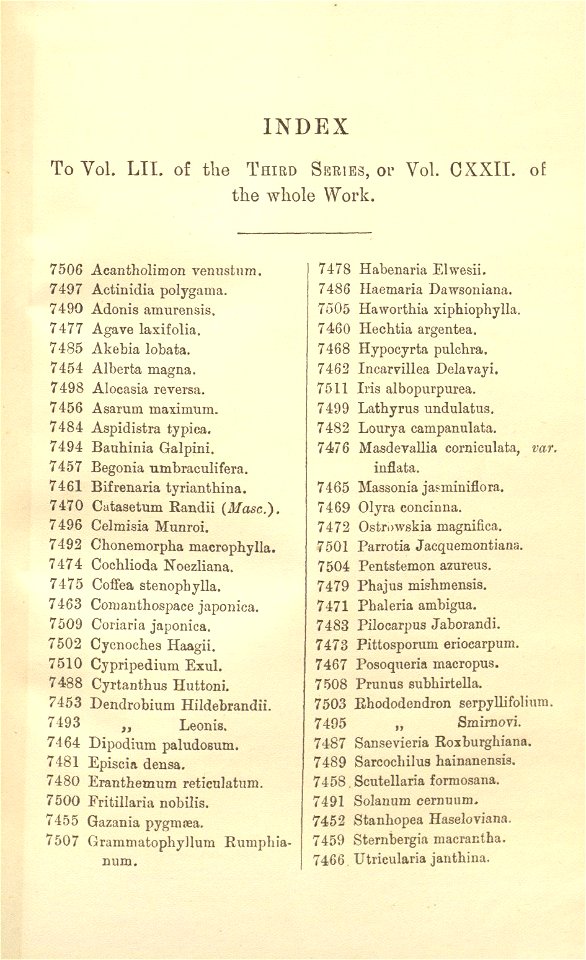 Index - Curtis' 122 (Ser. 3 no. 52) (1896)