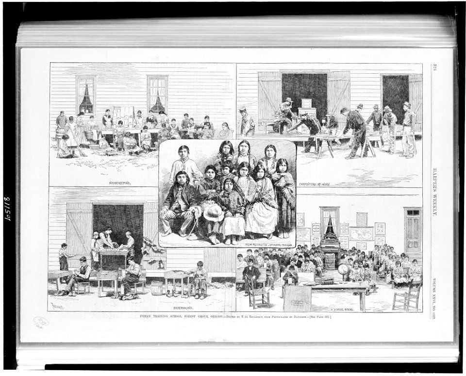 Indian training school, Forest Grove, Oregon - drawn by T. De Thulstrup, from photographs by Davidson. LCCN92513700