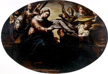 Imposición de la casulla a San Ildefonso, del taller de Gregorio Martínez (Museo Nacional de Escultura de Valladolid)