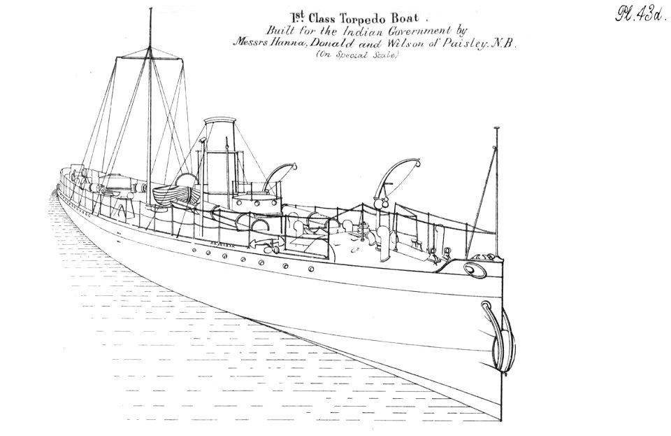 Indian Government Torpedo Boat Gurkha - Brassey's Naval Annual 1888-9