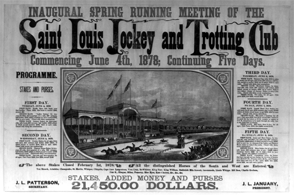 Inaugural spring running meeting of the Saint Louis Jockey and Trotting Club LCCN2003680998