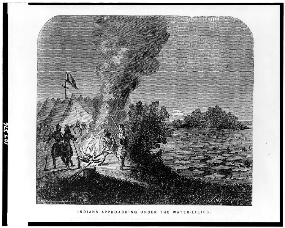 Indians approaching under the water-lilies - J.W. Orr, N.Y. LCCN91794233