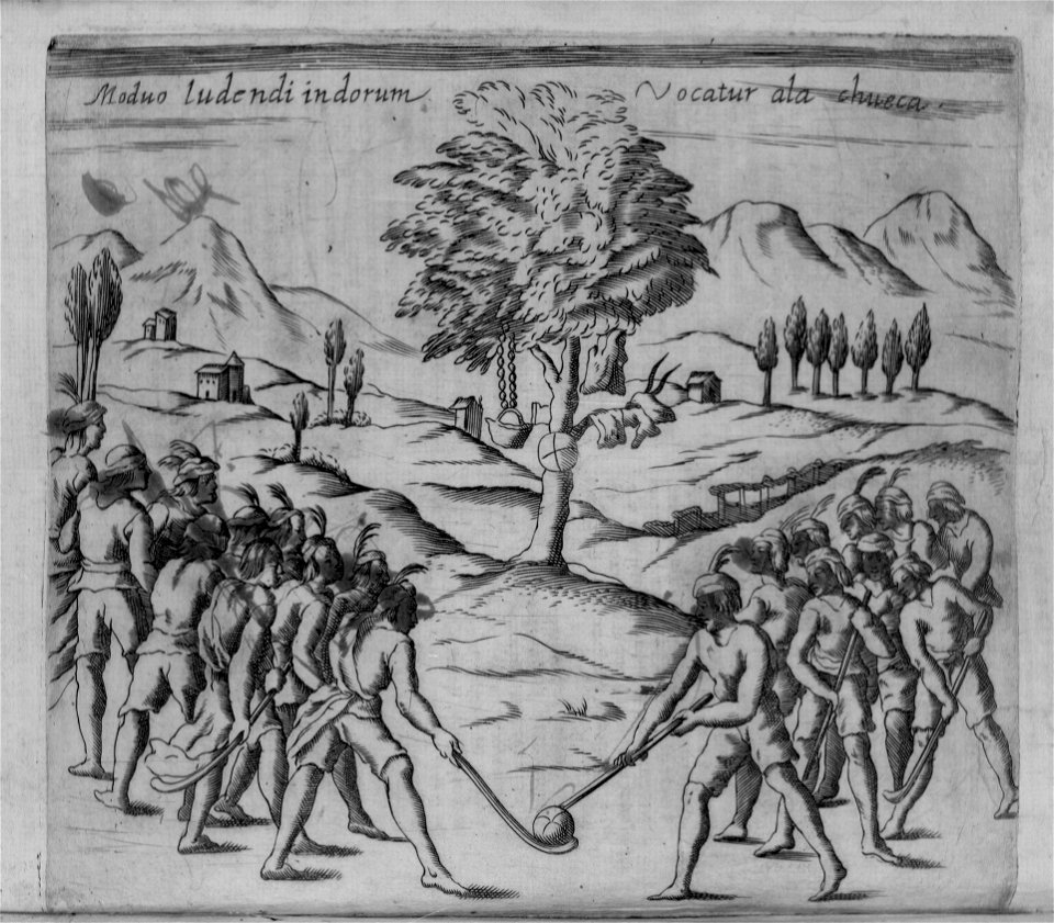 Indígenas jugando chueca, 1646
