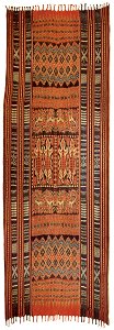 Indonesian funeral shroud or hanging, (porilonjong), Central Sulawesi (Celebes), Rongkong, Toraja, cotton with ikat paterns