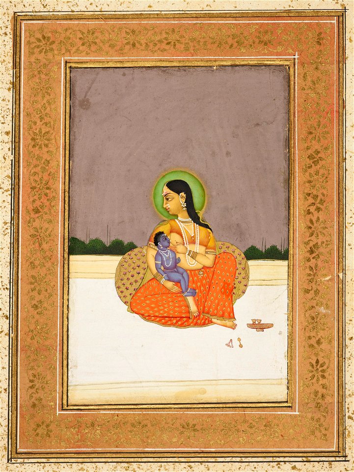 Indian School, late 18th century - Krishna and Yashoda - RCIN 1005113.l - Royal Collection