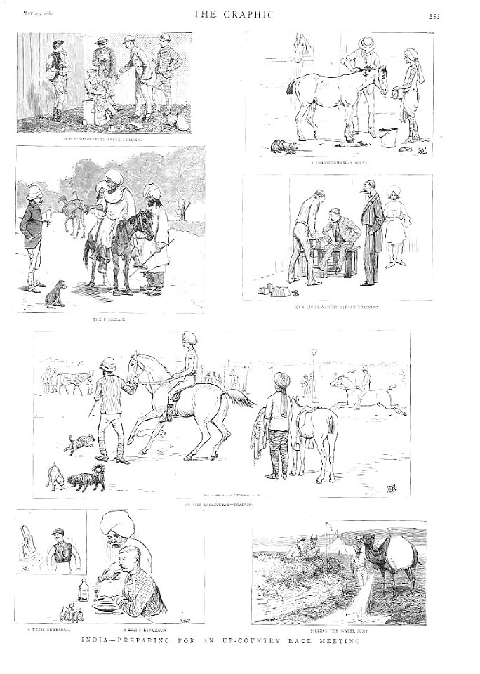 India, Preparing For An Up-Country Race Meeting - The Graphic 1880