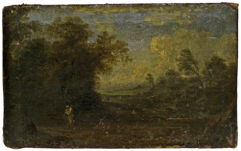 Ingen uppgift - Landscape with rest on flight into Egypt - NM 7272 - Nationalmuseum. Free illustration for personal and commercial use.
