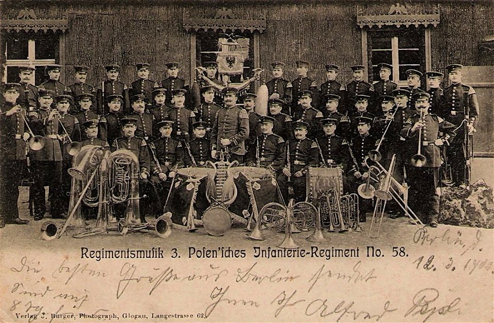 Infanterieregiment 58, Regimentsmusik von 1907
