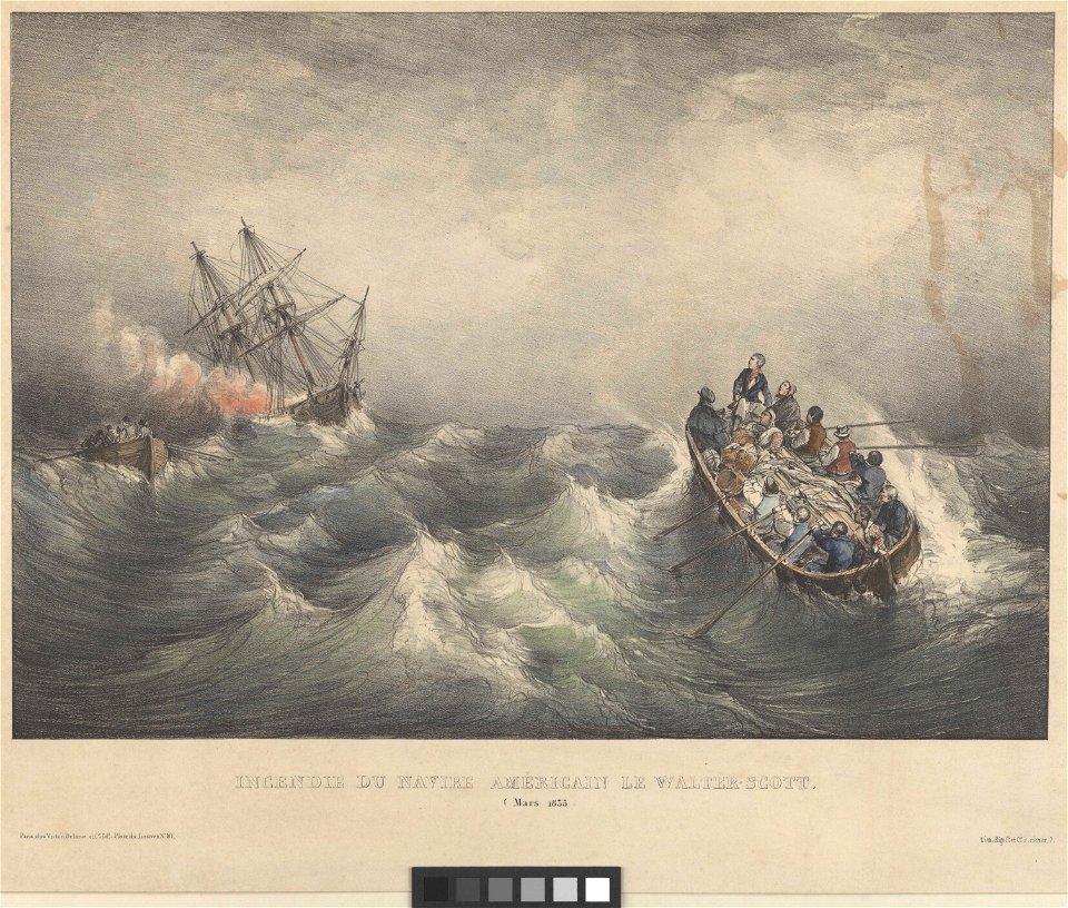 Incendie du navire Americain le Walter Scott (Mars 1835) RMG PY0559